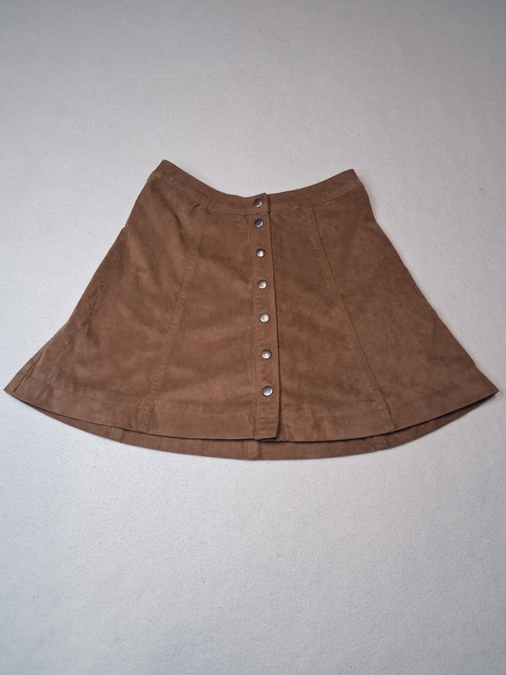 Abercrombie & Fitch Suede-Look Brown A-Line Skirt